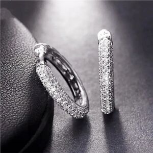The Brilliance Mini Hoop Earrings in 925 and cubic zirconia